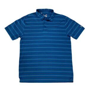 Under Armour Blue (Red and White Stripes) Loose Fit Polo Size Large